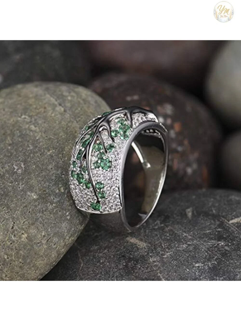925 Sterling Silver Cherry Ring Cubic Zirconia Women's Statement Ring